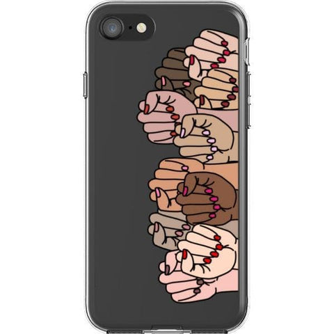 iPhone 7/8/SE 2020 Feminist Fists Clear Phone Case - The Urban Flair