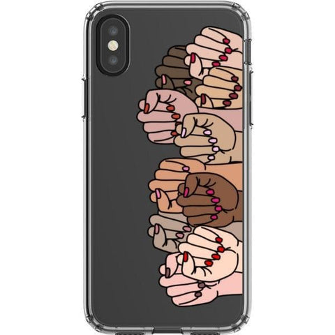 iPhone X/XS Feminist Fists Clear Phone Case - The Urban Flair