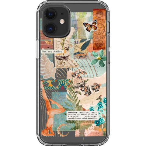 Find My Destiny Scraps Collage Clear Phone Case iPhone 12 Mini exclusively offered by The Urban Flair