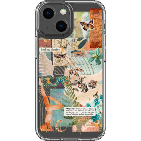 Find My Destiny Scraps Collage Clear Phone Case iPhone 13 Mini exclusively offered by The Urban Flair