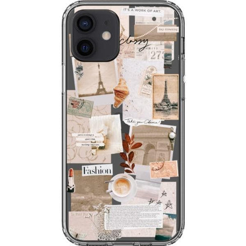 iPhone 12 French Mood Board Collage Clear Phone Case - The Urban Flair