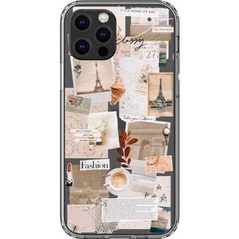 iPhone 13 Pro French Mood Board Collage Clear Phone Case - The Urban Flair