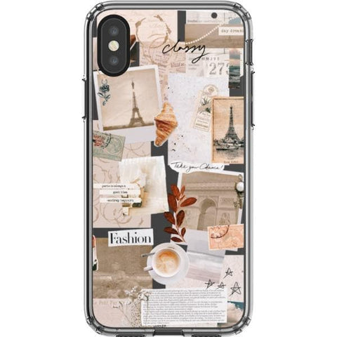 iPhone X/XS French Mood Board Collage Clear Phone Case - The Urban Flair