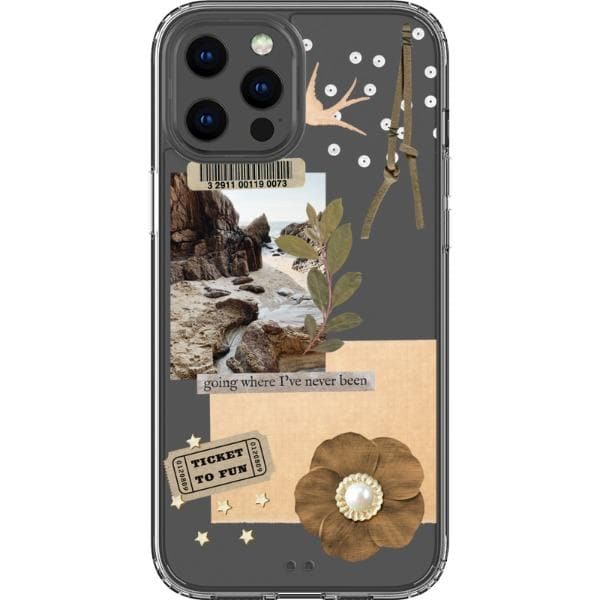 Going Places Collage Clear Phone Case for Apple iPhone 15 more