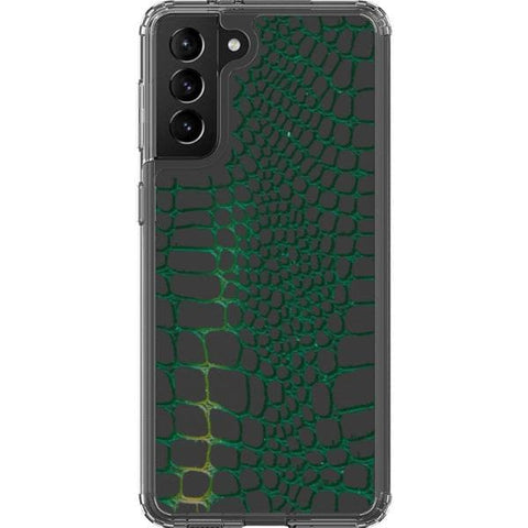 Galaxy S21 Green Snakeskin Clear Phone Case - The Urban Flair
