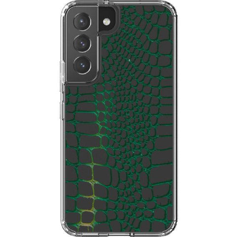 Green Snakeskin Clear Phone Case Galaxy S22 exclusively offered by The Urban Flair