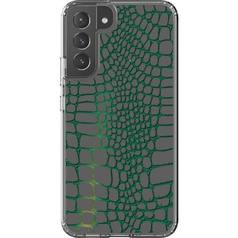 Green Snakeskin Clear Phone Case Galaxy S22 Plus exclusively offered by The Urban Flair