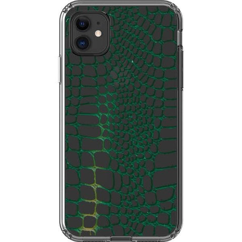 iPhone 11 Green Snakeskin Clear Phone Case - The Urban Flair
