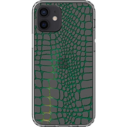 iPhone 12 Green Snakeskin Clear Phone Case - The Urban Flair