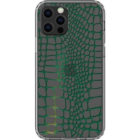 iPhone 12 Pro Green Snakeskin Clear Phone Case - The Urban Flair
