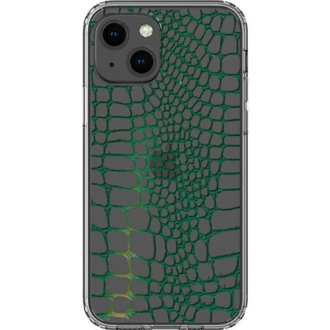 iPhone 13 Mini Green Snakeskin Clear Phone Case - The Urban Flair