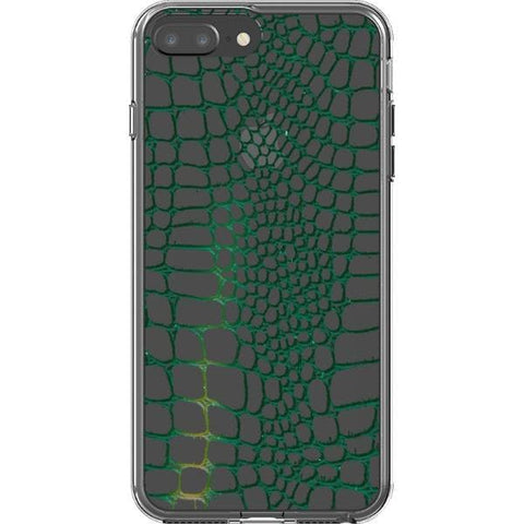 iPhone 7 Plus/8 Plus Green Snakeskin Clear Phone Case - The Urban Flair