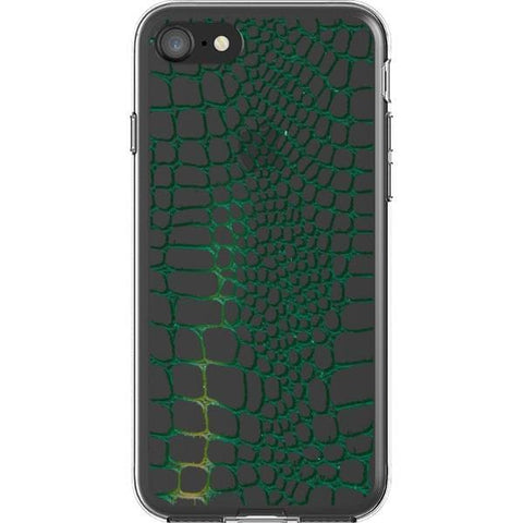 iPhone 7/8/SE 2020 Green Snakeskin Clear Phone Case - The Urban Flair