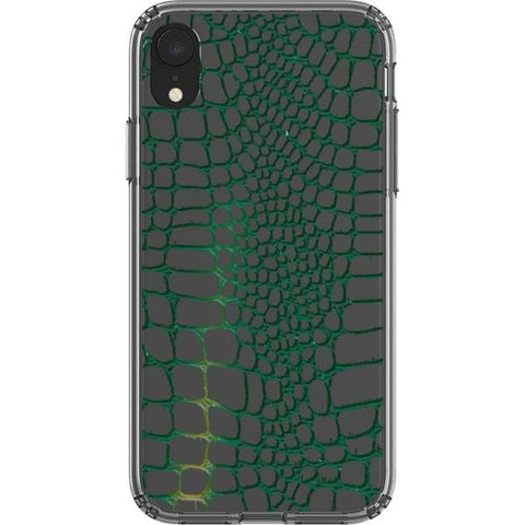 iPhone XS Max Green Snakeskin Clear Phone Case - The Urban Flair