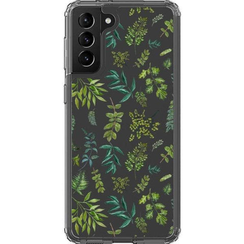 Greenery Leaves Clear Phone Case for your Galaxy S21 Plus exclusively at The Urban Flair