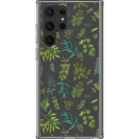 Greenery Leaves Clear Phone Case for your Galaxy S22 Ultra exclusively at The Urban Flair