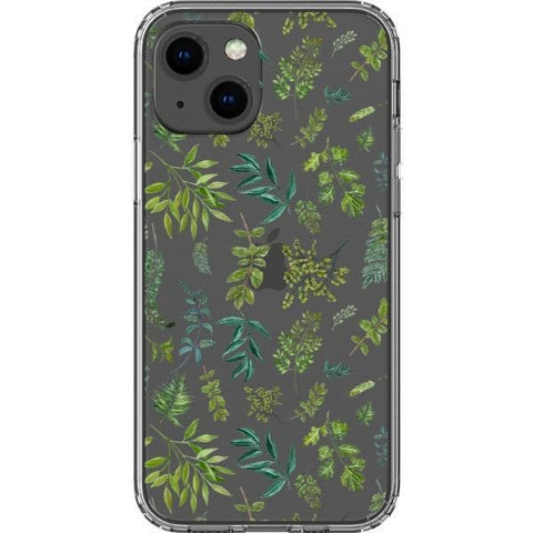 Greenery Leaves Clear Phone Case for your iPhone 13 exclusively at The Urban Flair