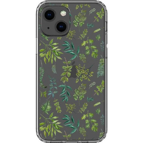Greenery Leaves Clear Phone Case for your iPhone 13 Mini exclusively at The Urban Flair