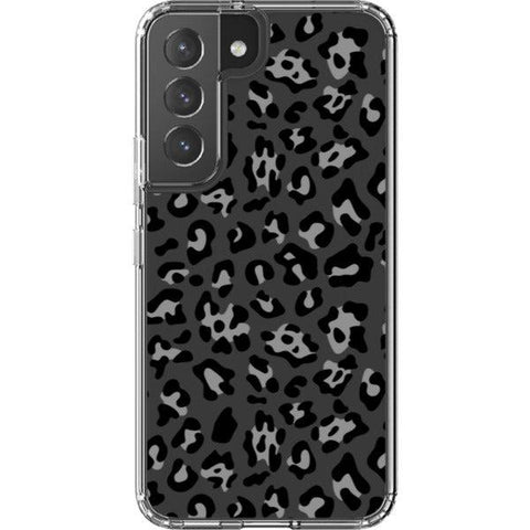 Grey Leopard Animal Print Clear Phone Case for your Galaxy S22 exclusively at The Urban Flair
