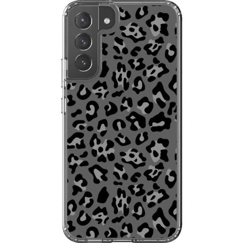 Grey Leopard Animal Print Clear Phone Case for your Galaxy S22 Plus exclusively at The Urban Flair