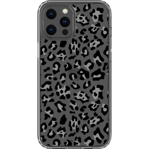 Grey Leopard Animal Print Clear Phone Case for your iPhone 12 Pro Max exclusively at The Urban Flair