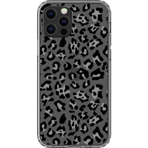 Grey Leopard Animal Print Clear Phone Case for your iPhone 13 Pro exclusively at The Urban Flair