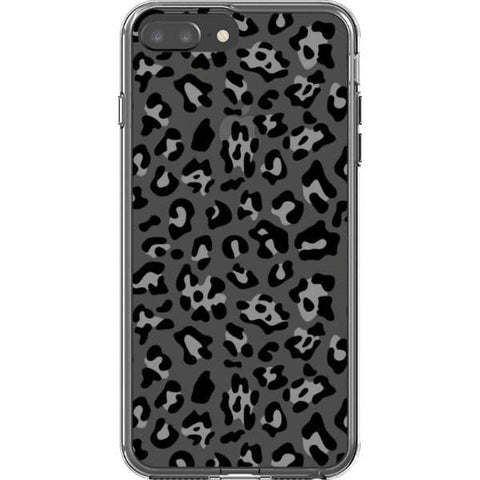 Grey Leopard Animal Print Clear Phone Case for your iPhone 7 Plus/8 Plus exclusively at The Urban Flair