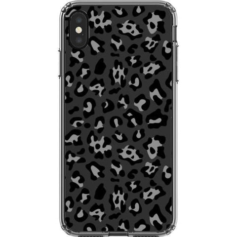 Grey Leopard Animal Print Clear Phone Case for your iPhone XS Max exclusively at The Urban Flair