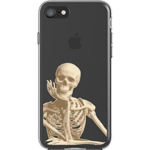 Grunge Skeleton Clear Phone Case for your iPhone SE (2020/2022) exclusively at The Urban Flair