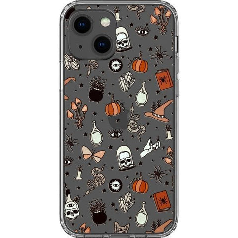 iPhone 13 Halloween Doodles Clear Phone Case - The Urban Flair