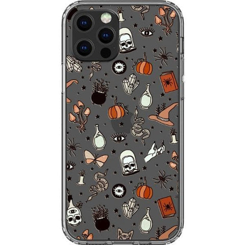 iPhone 13 Pro Halloween Doodles Clear Phone Case - The Urban Flair