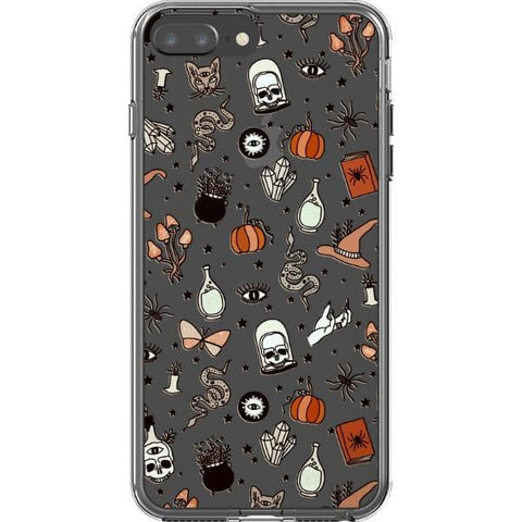 iPhone 7 Plus/8 Plus Halloween Doodles Clear Phone Case - The Urban Flair