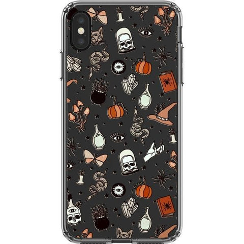 iPhone XR Halloween Doodles Clear Phone Case - The Urban Flair