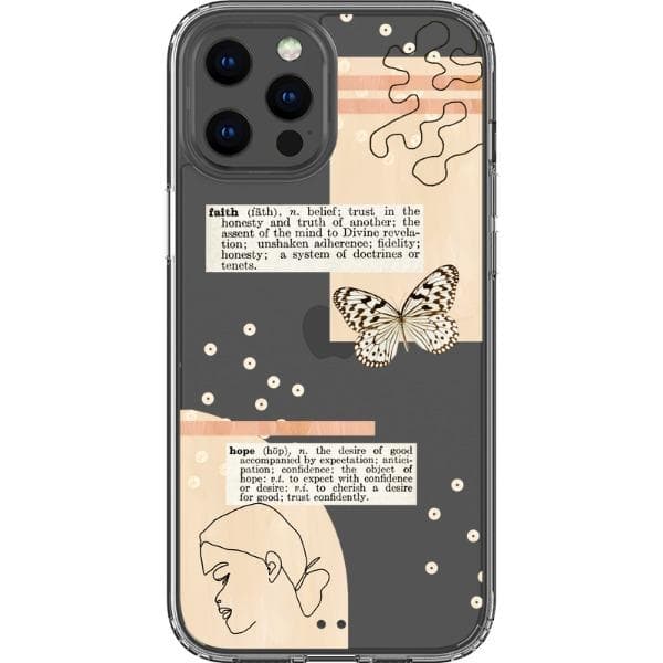 Hope Faith Minimal Collage Clear Phone Case Hope Faith Minimal Collage Clear Phone Case