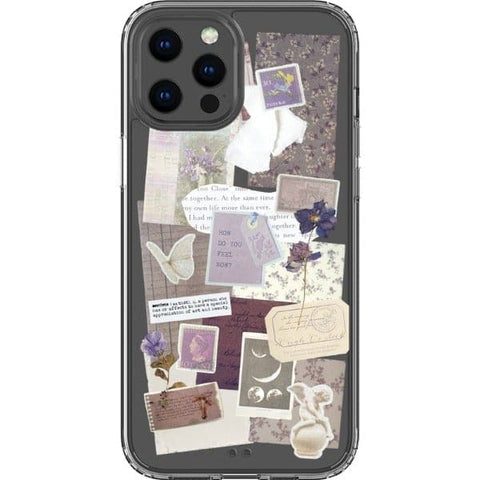 iPhone 12 Pro Max Lavender Aesthetic Collage Clear Phone Case - The Urban Flair