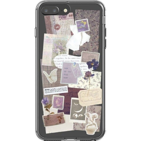 iPhone 7 Plus/8 Plus Lavender Aesthetic Collage Clear Phone Case - The Urban Flair