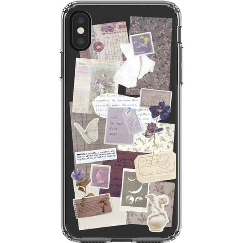 iPhone XR Lavender Aesthetic Collage Clear Phone Case - The Urban Flair