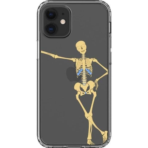 iPhone 12 Mini Leaning Skeleton Grunge Clear Phone Case - The Urban Flair