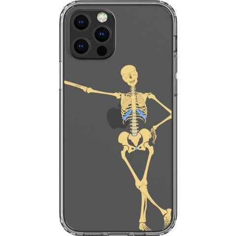iPhone 13 Pro Leaning Skeleton Grunge Clear Phone Case - The Urban Flair