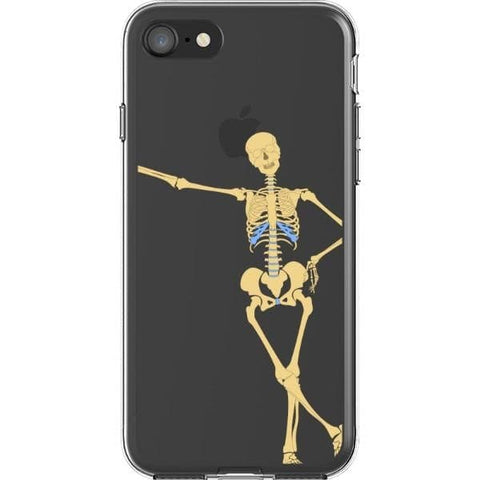 iPhone 7/8/SE 2020 Leaning Skeleton Grunge Clear Phone Case - The Urban Flair