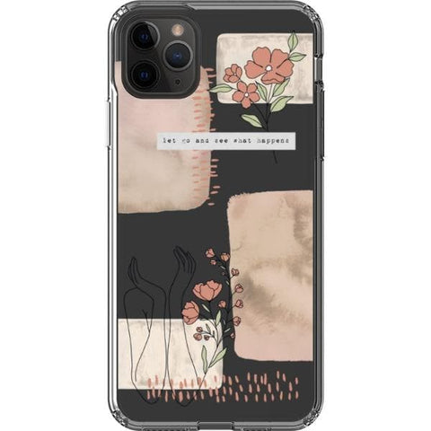 iPhone 11 Pro Max Pale Pink Aesthetic Line Art Collage Clear Phone Case - The Urban Flair