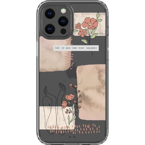 iPhone 13 Pro Max Pale Pink Aesthetic Line Art Collage Clear Phone Case - The Urban Flair