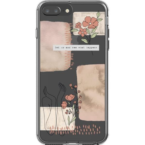 iPhone 7 Plus/8 Plus Pale Pink Aesthetic Line Art Collage Clear Phone Case - The Urban Flair