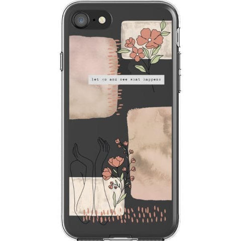 iPhone 7/8/SE 2020 Pale Pink Aesthetic Line Art Collage Clear Phone Case - The Urban Flair