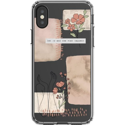 iPhone X/XS Pale Pink Aesthetic Line Art Collage Clear Phone Case - The Urban Flair