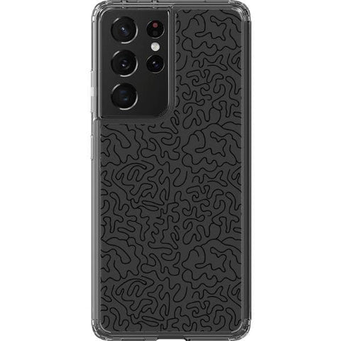 Line Art Doodles Clear Phone Case for your Galaxy S21 Ultra exclusively at The Urban Flair