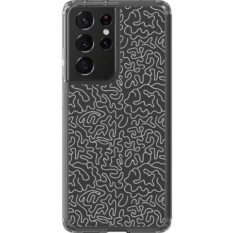 Line Art Doodles Clear Phone Case for your Galaxy S21 Ultra exclusively at The Urban Flair