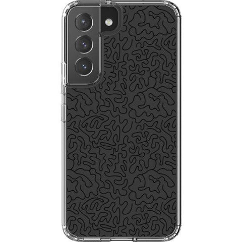 Line Art Doodles Clear Phone Case Galaxy S22 Black exclusively offered by The Urban Flair