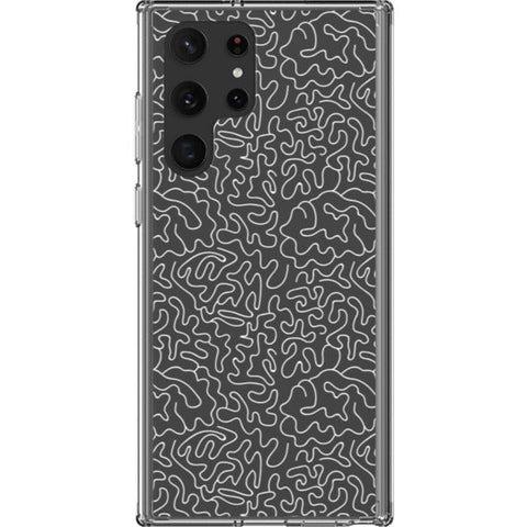 Line Art Doodles Clear Phone Case for your Galaxy S22 Ultra exclusively at The Urban Flair