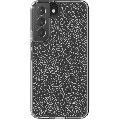 Line Art Doodles Clear Phone Case Galaxy S22 White exclusively offered by The Urban Flair